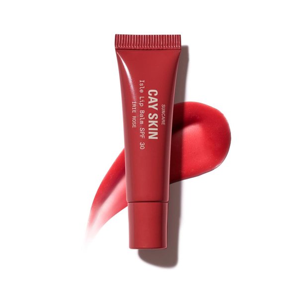 Cay Skin Isle Lip Balm Irie Rose SPF 30, Hydrating and Protective Daily Lip Gloss, Vanilla Brown Sugar Flavor, Suncare, UV Protection - 0.35 oz