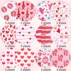 60pcs Valentine's Day Pattern Papers, 12 Design Heart Pink Paper Double-Sided Decorative Paper Folded Flat Craft Paper for DIY Art Craft Card Making Scrapbook Photo Album Decor 5.5x8.3 Inch