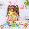 3sscha 123Pcs Easter Bunny Craft Kit for Kids - DIY Make Your Own Bunny Card Set Self-Adhesive Sticker Handmade Artwork Decoration Holiday Celebration Classroom Home Activity Gift Party Favor Supplies