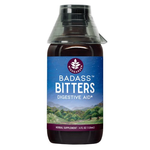 WishGarden Herbs Badass Bitters - All-Natural Digestive Bitters Made with Gentian Root, Orange Peel & Fenugreek Seed, Bitters for Digestion Stimulates Digestive Enzymes Function, Swedish Bitters, 4oz