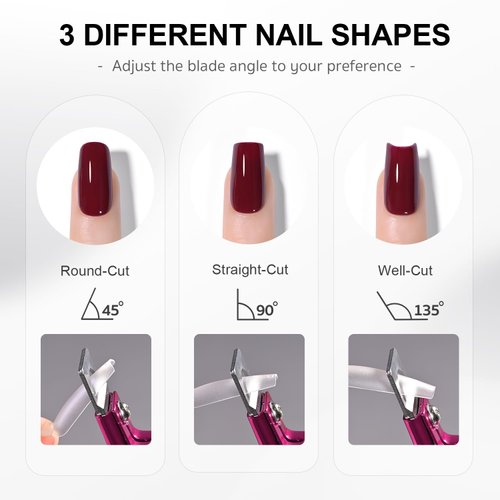 GAOY Acrylic Nail Clippers, Professional Stainless Steel Edge Cutter for False Nail Tips Poly Nails Fake Artificial Nails, Salon & Home Use Nail Art Accessories Sharp Blade Clip Manicure Tool, Plum