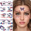 VICIYOO 4th of July Temporary Tattoos 10 Sheets Independence Day Face Tattoos American Flag Butterfly Heart Shapes Tattoo Stickers Patriotic Fake Tattoos for Adults Kids Party Supplies