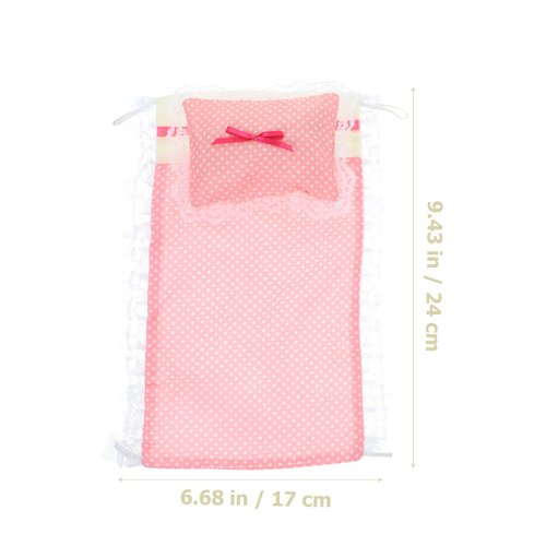 LUOZZY 2 Sets Dolhouse Bedding Accessories Mini Bedding Set Doll House Bed Sheet and Pillow for Dollhouse Bedroom