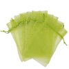 30 Designer Organza Fabric Gift Bags Pouches Party Gift Bags Green Medium 6.75" By 12"