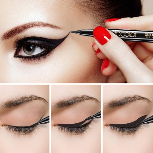 docolor Waterproof Eyeliner Pen Super Slim Precise All Day Black Eyeliner Liquid Professional Makeup Liquid Eye Liner Pencil for Women