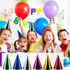 Haconba 60 Pieces Paper Cone Party Hats Colorful Metallic Foil Birthday Cone Hats for Kids Adults Birthday New Year Party Supplies, 6 Colors