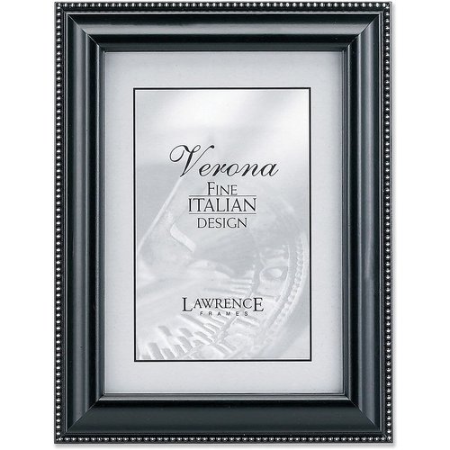 Lawrence Frames Black Finish 8x10 Picture Frame - Silver Bead Design