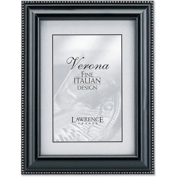 Lawrence Frames Black Finish 8x10 Picture Frame - Silver Bead Design