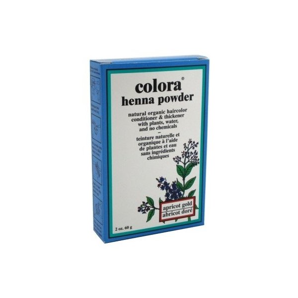 Colora Henna Powder Hair Color Apricot Gold 2 Ounce (59ml) (2 Pack)