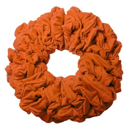 36pc Bulk Cotton Scrunchies by the Color, wholesale scrunchie pack, team color scrunchy hair tie packs (Orange)