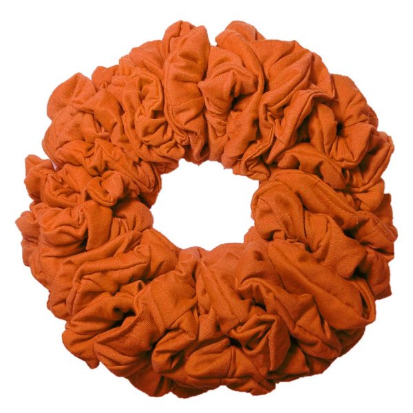 36pc Bulk Cotton Scrunchies by the Color, wholesale scrunchie pack, team color scrunchy hair tie packs (Orange)