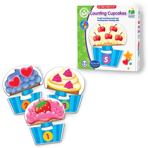 The Learning Journey: My First Match It - Counting Cupcakes- 15 Piece Self-Correcting Matching Puzzles - First Learning Toys for Toddlers 2-5 - Award Winning Toys