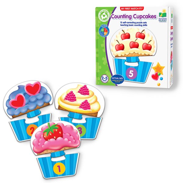 The Learning Journey: My First Match It - Counting Cupcakes- 15 Piece Self-Correcting Matching Puzzles - First Learning Toys for Toddlers 2-5 - Award Winning Toys