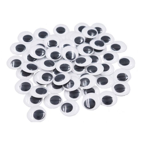 Sowaka 60 Pcs 1 Inch Wiggle Eyes Self Adhesive Pack Round Sew on Small Googly Eyes Stickers for Craft Scrapbooking Supplies Classroom Kids Children Handmade Project Decoration