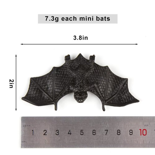 FINGOOO Plastic Bats Halloween,36pcs Mini Bats Halloween Decoration Party Favors Kids Gift Toy Prank Props Home Decor