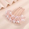 Chargances Vintage Pearl Beaded Hair Comb Bridal Pearl Leaf Side Combs with Long Teeth Wedding Hair Accessories for Women