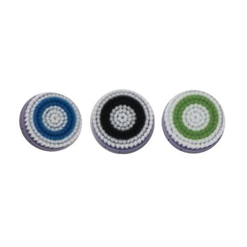 Erisonic Brush Heads Replacement for Facial Cleansing, Compatible with Erisonic Pro, 3 Count - Dark Purple， Sensitive Skin Brush Head, Deep Pore Skin Brush Head, Normal Skin Brush Head