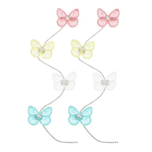 VOCOSTE 2pcs Rhinestone Hair Chains, Rhinestone Hair Chain Clip in Braids, Long Tassel Hair Clip Chains, Women Wedding Party Hair Accessories, Pink Yellow White Blue