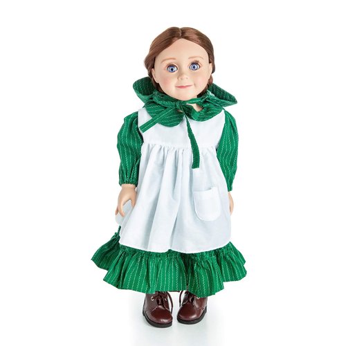 The Queen's Treasures 18 Inch Doll Clothes, Little House on The Prairie Dress Outfit, Authentic 1880's Design Calico Dress & Bonnet with White Apron, Compatible for Use with American Girl Dolls