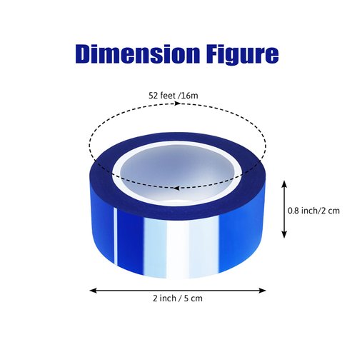 MEBMIK 2 Rolls 20mm x16m(52FT) Blue Heat Tape High Temperature Heat Resistant Tape Heat Transfer Tape for Heat Sublimation Press Vinyl,No Residue