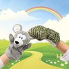 Hopearl Plush Mouse Hand Puppet with Open Movable Mouth for Imaginative Play, Role Play, Interactive Toy for Storytelling Teaching Puppet Theater, Gifts for Kids Boys Girls, Gray, 11''