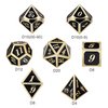 DNDND Metal Dice Set D&D, 7 die Metal Polyhedral Dice Set with Gift Metal Box and Gold Number for DND Dungeons and Dragons Role Playing Games (Black and Gold)