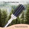 AIMIKE Round Brush for Blow Out - Medium Nano Ionic Tech Round Brush, Ceramic Round Brush for Blow Drying, Styling and Boost Volume, Natural Wood Round Hair Brush, One Piece Design - 1.7 Inch/43mm