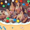 Arrowbash 36 Pcs Mini Beach Balls Bulk 4.7 Inches Pool Balls Beach Birthday Party Decorations with Hanging Rope and Hooks, Summer Blow up Ball Inflatable Beach Balls Swimming Pool Toys for Water Games