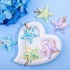 Amabro 6 Pcs Starfish Hair Clips, Glitter Sea Star Hair Barrettes Starfish Hair Accessories Sequins Snap Hair Clip Beach Sea Star Hairpins for Women Girls(Pink, Blue, Yellow)