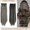 SHDanrtsey Hair Extensions 6 PCS Black Highlighteded Blonde Clip in Hair Extensions 22Inch Long Straight hair extensions Thickened hair Hair Extensions Clip In（22inch 6pcs 1B/613#)