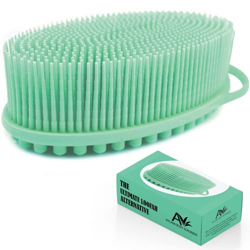 Avilana Exfoliating Silicone Body Scrubber Easy to Clean, Lathers Well, Long Lasting, and More Hygienic Than Traditional Loofah