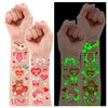 Partywind Glow Valentines Party Supplies for Kids Temporary Tattoos, Heart Love Fake Tattoo Stickers for Boys Girls Exchange Goodie Bag Stuffers, Luminous Valentine's Day Decorations Accessories