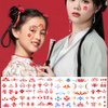Y 10 Sheet Eye Makeup Temporary Tattoo Stickers Women Girls Makeup Festival Carnival Birthday Party Fake Body Tattoos for Girls Beautiful Cosmetics Theme Face Tattoos Body Tattoos