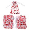 100pcs Love Heart Gift Bags Candy Bags Jewelry Packaging Wedding Gift Pouch Drawstring Bags for Valentine's Day Wedding Festival Party Supply