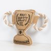 Pavilion - World's Best Dog - 11.25" Trophy Puppy Dog Toy with Rope Handle K-9 Furry Companion Celebration Aging Birthday Gift