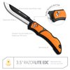 OUTDOOR EDGE 3.5" RazorLite EDC Knife. Pocket Knife with Replaceable Blades and Clip. The Perfect Hunting Knife for Skinning Deer. Blaze Orange with 6 Blades