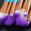 Mermaid Makeup Brushes, 10PCs Professional Premium Makeup Brush Set Foundation Powder Eyeshadows Blending Blush Skin Care Products Brushes (Blue)
