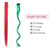 Christmas Colored Hair Extensions 21 inch Red Green Long Straight Hairpieces Clip in Synthetic for Kids Girls Women Christmas Party Supplies（6 pcs）