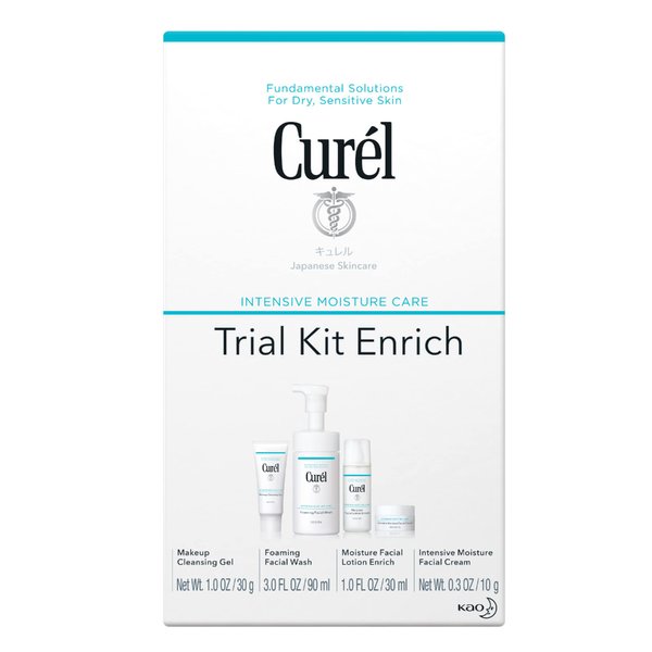 Curel Japanese Skin Care Travel Size Toiletries, for Dry, Sensitive Skin, Travel Size Face Wash, Travel Size Lotion, Travel Size Makeup Remover