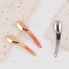 AUEAR, 3 Pack Metal Cosmetic Makeup Spatula Mini Curved Skincare Facial Cream Lotions Moisturizers Spoon Beauty Scoop for Mixing and Sampling