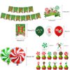 Christmas Birthday Party Decorations Christmas Candy Theme Birthday Banner Candy Cupcake Toppers and Balloons for Christmas Birthday Party Baby Shower Decorations