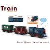 Battery Operated Train for Wooden Track, 3Pcs Train Toy Set for 3 4 5+Years Old Boy Girl Toddlers, Motorized Train Accessories Electric Train Compatible with Thomas & Friends, Brio and Chuggington