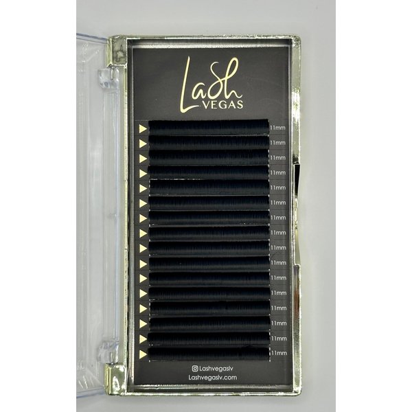 Lash Vegas Easy Fans 0.03 Mega Volume Eyelash Extension D Curl (mix tray 10mm-17mm) – Long Lasting Lash Extensions for Professional Use - 16 Rows