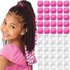 VENOFEN 50PCS Pink Hair Beads for Braids Clear Beads Loc Jewelry Dreadlock Accessories Cute Acrylic Pony Beads Hair Decoration for Girls and Women