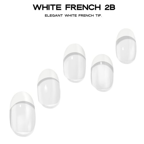 Adora Couture Semi Cured Gel Nail Strips French Tip | 30pcs White French Nail Wraps Mothers Day Gifts for Mom | Gel Nail Stickers with UV Light Required (White French 2B)