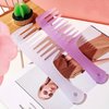 Mini Wide Tooth Comb,Small Travel Purse Comb Hair Detangling Comb Beard Comb Pocket Comb for Curly Wet Dry Hair,Detangler Comb Styling Comb for Men Women Handmade of Cellulose (Clear Purple)