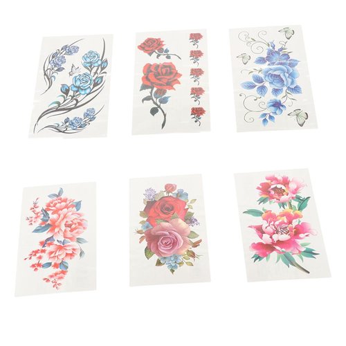 130pcs /Set Temporary Tattoo Stickers,Disposable Waterproof Tattoo 3D Flower Tattoo Stickers Butterfly Fake Tattoo Body Art Sticker