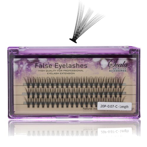 Bodermincer 8mm/10mm/12mm/14mm/16mm to Choose Thickness 0.07mm C Curl Individual Flare False Eyelashes 20 Hairs/Cluster Fake Lashes False Eyelashes Extension (12mm)
