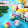 Jerify 48pcs Mini Beach Balls 2.5 Inch Rainbow Beach Stress Balls Small Pool Balls Beach Stress Relief Toys for Summer Birthday Beach Hawaiian Party Favors Water Pool Games (Vivid Color)