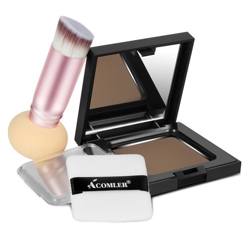 Acomler Root Touch Up Powder Kits, Hairline Powder with Makeup Brush, Hair Color Cover Touch Up Powder for Thinning Hair, Gray Hair Coverage, Hair Loss Root Concealer for Women&Men (Light Brown)